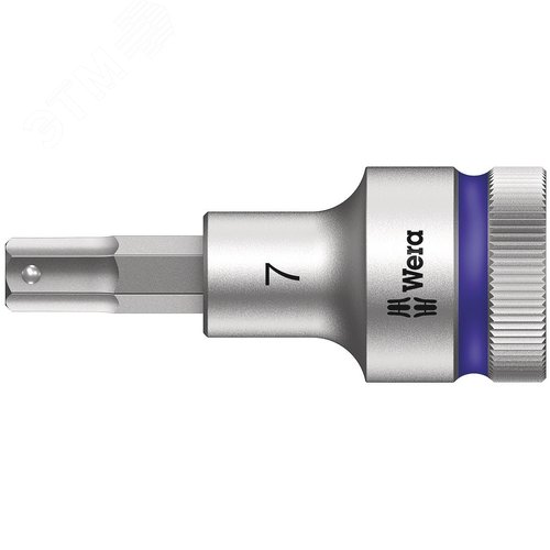 Головка торцевая со вставкой под внутренний шестигранник 8740 C Hex-Plus HF Zyklop DR 1/2 с фиксацией крепежа 7X60 мм - WERA