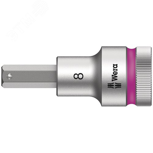 Головка торцевая со вставкой под внутренний шестигранник 8740 C Hex-Plus HF Zyklop DR 1/2 с фиксацией крепежа 8X60 мм - WERA