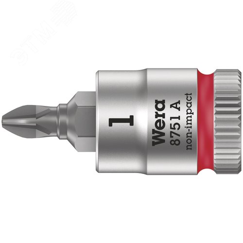Головка торцевая 8751 A PH Zyklop со вставкой Phillips DR 1/4 PH 1X28 мм - WERA