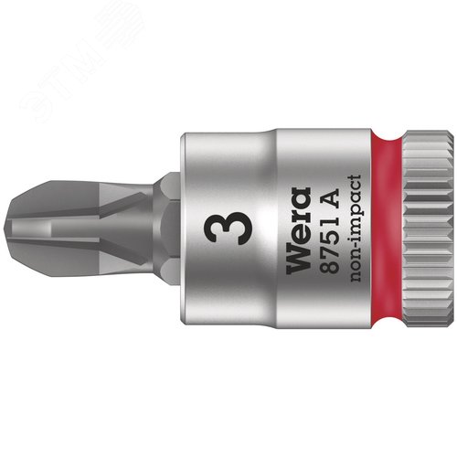 Головка торцевая 8751 A PH Zyklop со вставкой Phillips DR 1/4 PH 3X28 мм - WERA