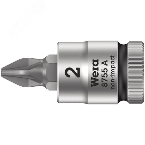 Головка торцевая 8755 A PZ Zyklop со вставкой Pozidriv DR 1/4 PZ 2X28 мм - WERA