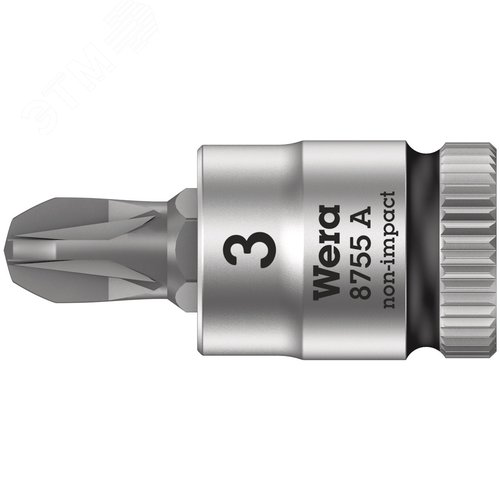 Головка торцевая 8755 A PZ Zyklop со вставкой Pozidriv DR 1/4 PZ 3X28 мм - WERA