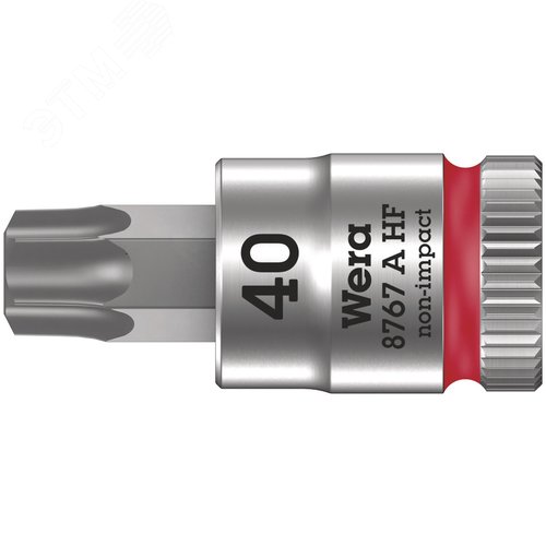 Головка торцевая 8767 A HF TORX Zyklop со вставкой DR 1/4 с функцией фиксации крепежа TX 40X28 мм - WERA