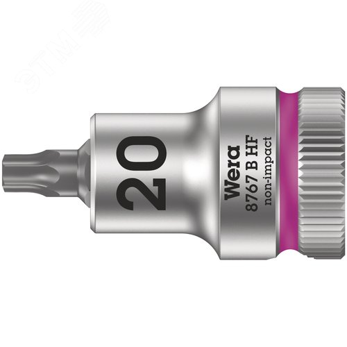 Головка торцевая 8767 B HF TORX Zyklop со вставкой DR 3/8 с функцией фиксации крепежа TX 20X35 мм - WERA