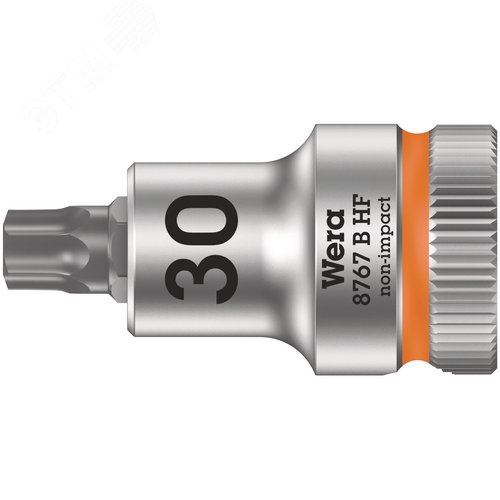 Головка торцевая 8767 B HF TORX Zyklop со вставкой DR 3/8 с функцией фиксации крепежа TX 30X35 мм - WERA