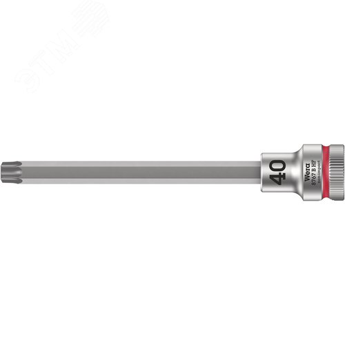 Головка торцевая 8767 B HF TORX Zyklop со вставкой DR 3/8 с функцией фиксации крепежа TX 40X107 мм - WERA