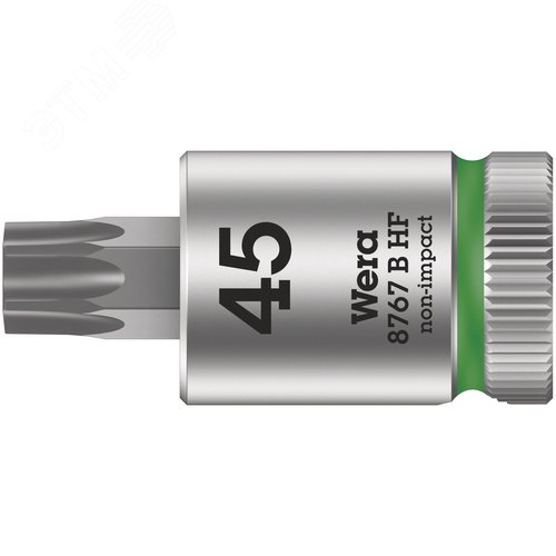 Головка торцевая 8767 B HF TORX Zyklop со вставкой DR 3/8 с функцией фиксации крепежа TX 45X38.5 мм - WERA
