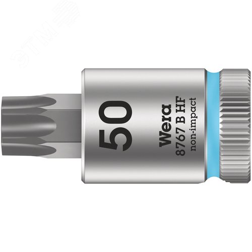Головка торцевая 8767 B HF TORX Zyklop со вставкой DR 3/8 с функцией фиксации крепежа TX 50X38.5 мм - WERA
