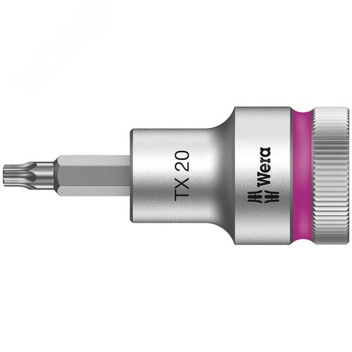 Головка торцевая со вставкой 8767 C HF TORX Zyklop DR 1/2 с фиксацией крепежа TX 20X60 мм - WERA