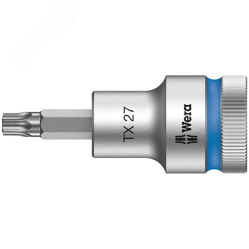 Головка торцевая со вставкой 8767 C HF TORX Zyklop DR 1/2 с фиксацией крепежа TX 27X60 мм - WERA