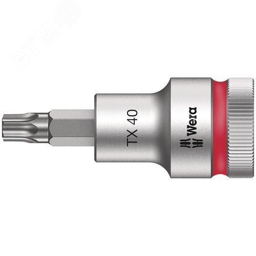 Головка торцевая со вставкой 8767 C HF TORX Zyklop DR 1/2 с фиксацией крепежа TX 40X60 мм - WERA