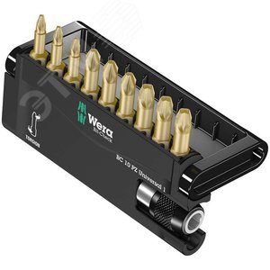Набор бит с битодержателем Bit-Check 10 PZ Universal 1 универсальное применение 10 предметов - WERA