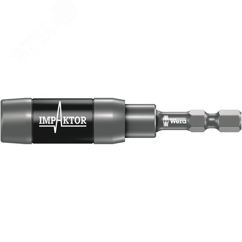 Битодержатель ударный 897/4 IMP R Impaktor хвостовик 1/4 E 6.3 с кольцевым магнитом и пружинным стопорным кольцом 1/4X75 мм - WERA