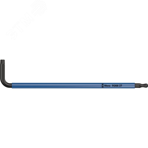Ключ Г-образный 967 SPKL TORX BO Multicolour BlackLaser с шаром TX 27X112 мм с отверстием под штифт - WERA