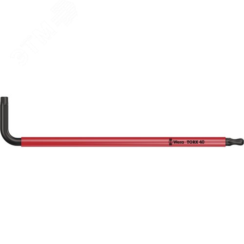 Ключ Г-образный 967 SPKL TORX BO Multicolour BlackLaser с шаром TX 40X132 мм с отверстием под штифт - WERA