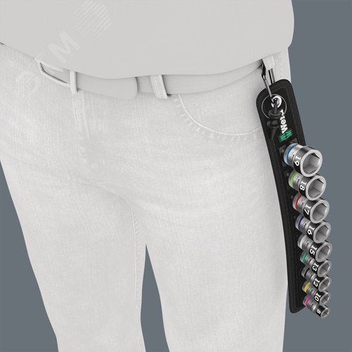 Набор торцевых головок Belt B 1 Zyklop с функцией фиксации крепежа DR 3/8 10 предметов комплектация: 9x 8790 HMB HF торцевая головка Zyklop 3/8 с функцией фиксации крепежа: 8.0x29.0 10.0x29.0 12.0x29.0 13.0x29.0 15.0x29.0 16.0x29.0 17.0x29.0 18.0x29.0 19.0x29.0 1x Извлекатель гаек 43 x 14 мм 1x Belt B (матерчатый) на 9 инструментов неукомплектованный 45 x 310 мм 1x Набор полосок на липучках 30 200 x 30 мм - фото 10