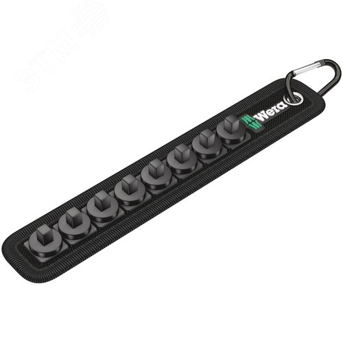 Пояс матерчатый Belt A 0/8 на 8 торцевых головок DR 1/4 пустой комплектация: 1x Пояс A (матерчатый) на 8 инструментов неукомплектованный 39X220 мм 1x Набор полосок на липучках 30 200X30 мм - WERA