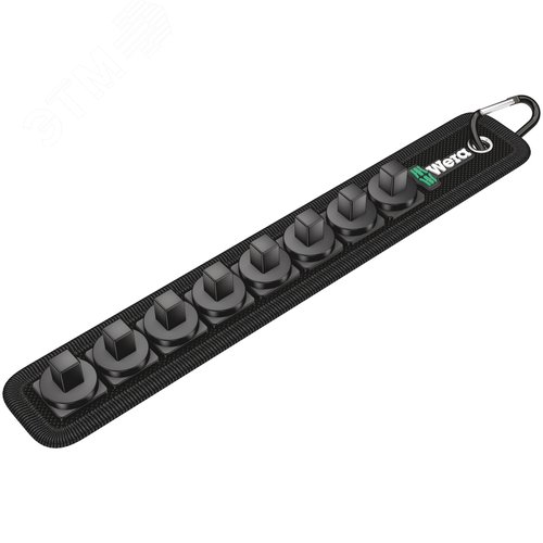 Пояс матерчатый Belt B 0/8 на 8 торцевых головок DR 3/8 пустой комплектация: 1x Belt B (матерчатый) на 8 инструментов неукомплектованный 45X275 мм 1x Набор полосок на липучках 30 200X30 мм - WERA
