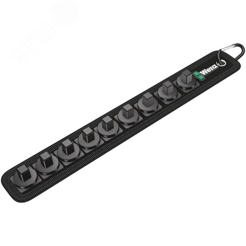 Пояс матерчатый Belt B 0/9 на 9 торцевых головок DR 3/8 пустой комплектация: 1x Belt B (матерчатый) на 9 инструментов неукомплектованный 45X310 мм 1x Набор полосок на липучках 30 200X30 мм - WERA
