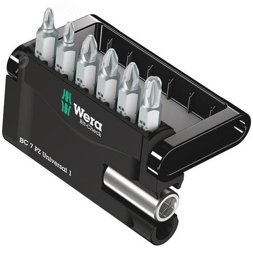 Набор бит с битодержателем Bit-Check 7 PZ Universal 1 универсальное применение 7 предметов - WERA