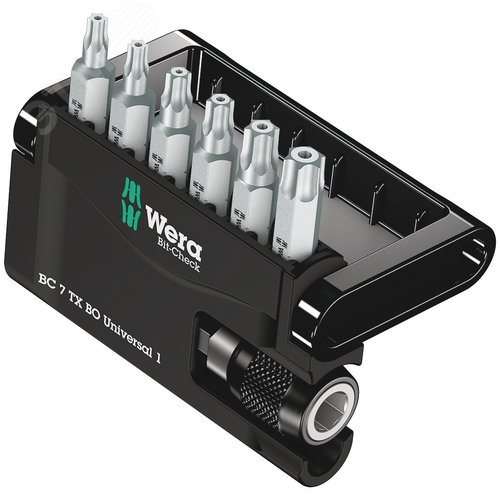 Набор бит с битодержателем Bit-Check 7 TX BO Universal 1 универсальное применение 7 предметов - WERA