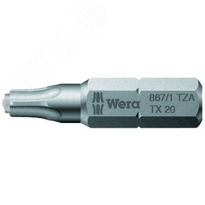 Бита 867/1 ZA SPAX T-STAR plus (TORX с цапфой) вязкая твердость хвостовик 1/4 C 6.3 TX 40X25 мм - WERA