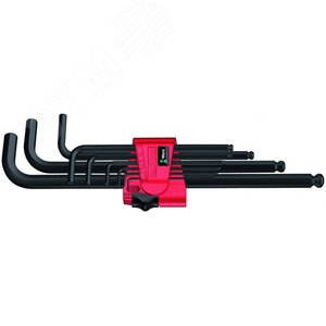 Набор Г-образных ключей с шаром 1.5 - 10 мм 9 предметов. 950/9 Hex-Plus BlackLaser 6 (WE-022086) - WERA