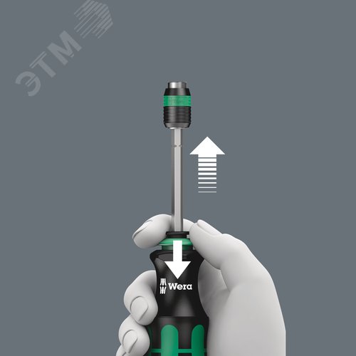 Рукоятка-битодержатель 817 R патрон Rapidaptor для бит 1/4 C/E 6.3 133 мм с держателем-еврослот - фото 3
