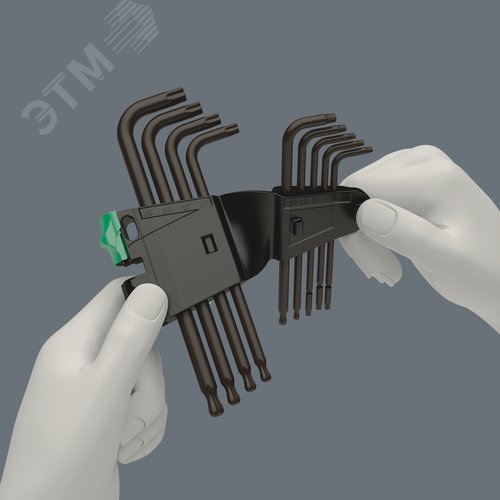 Набор Г-образных ключей 967/9 TX 1 SB PKL TORX BlackLaser TX 8 - TX 40 9 предметов - фото 5