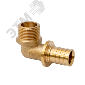 Угольник 25х1'НР переходной с наружной резьбой, аксиальный, латунь