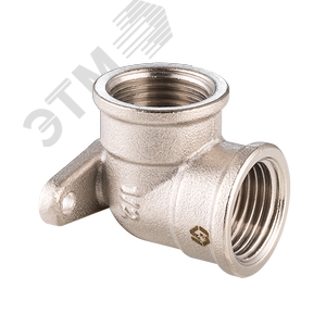 Угольник ВВ 1/2' с креплением, никелированный