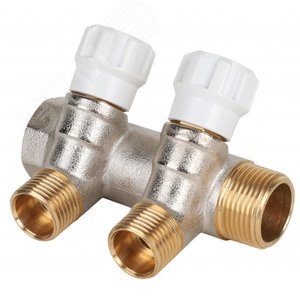 Коллектор 3/4'x2 выхода 1/2' НР с вентилями - MVI