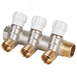 Коллектор 3/4'x3 выхода 1/2' НР с вентилями - MVI