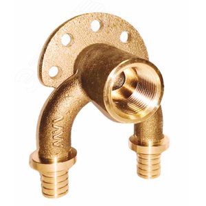 Угольник 16х1/2'ВР проточный с внутренней резьбой, водорозетка, аксиальный