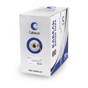 Витая пара U/UTP Cat 5e 4 пары 24 AWG solid LSZH нг(А)-HF оранжевый 305м - Cabeus