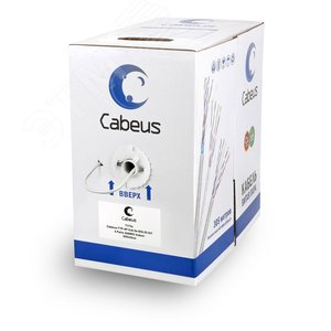 Витая пара F/UTP Cat 5e 4 пары 24 AWG solid PVC нг(А)-LS серый 305м - Cabeus