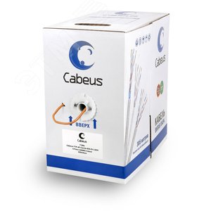 Витая пара F/UTP Cat 5e 4 пары 24 AWG solid LSZH нг(А)-HF 305м - Cabeus