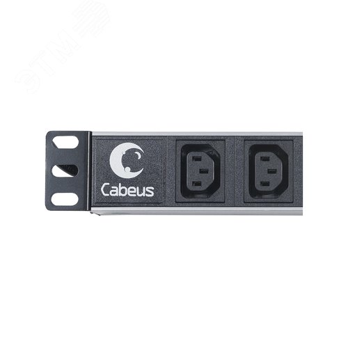 Блок розеток для 19' шкафов, горизонтальный, 8 розеток IEC 320 C13, 10 A, без выключателя, алюминиевый корпус, шнур 2 м, вилка IEC 320 C14 - фото 2