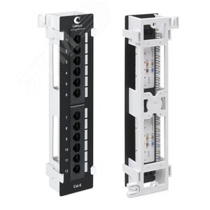 Патч-панель настенная, 12 портов RJ-45, категория 6, с подставкой, Du - Cabeus