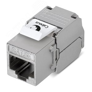 Вставка Keystone Jack RJ-45(8P8C), 180 градусов, категория 5e, экранированная, без инструмента Toolless - Cabeus