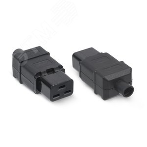 Вилка С19 разборная, 16А, 250 V, черная - Cabeus