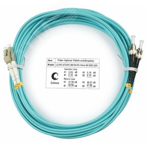 Патч-корд оптический duplex 10м LC-ST 50/125MM OM3 LSZH - Cabeus