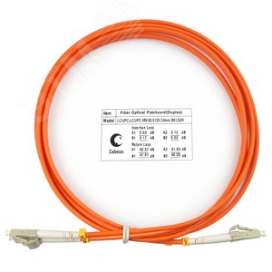 Патч-корд оптический duplex 2м LC-LC 62,5/125MM LSZH - Cabeus