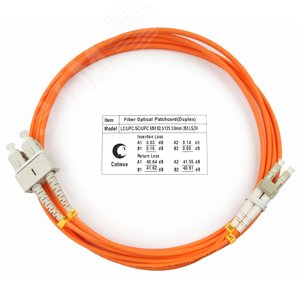 Патч-корд оптический duplex 2м LC-SC 62,5/125MM LSZH - Cabeus