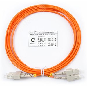 Патч-корд оптический duplex 3м SC-SC 62,5/125MM LSZH - Cabeus
