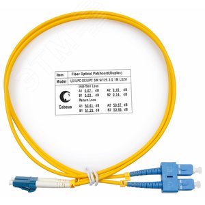 Патч-корд оптический duplex 1м LC-SC 9/125 sm LSZH - Cabeus