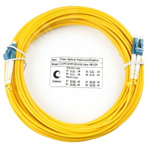 Патч-корд оптический duplex 15м LC-LC 9/125 sm LSZH - Cabeus