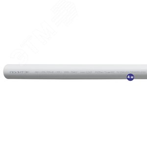 Труба полипропиленовая 63x10.5 SDR 6 PN 25 PPR армированная стекловолокном белая, хлыст 4м - Политэк