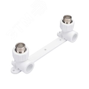 Планка монтажная 25x1/2' НР для смесителя, с водорозетками, полипропиленовая PPR белая - фото 2