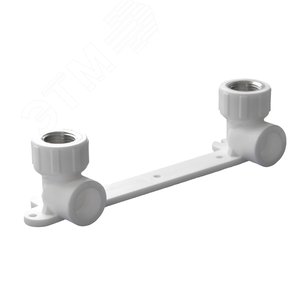 Планка монтажная 20x1/2' ВР для смесителя, с водорозетками, полипропиленовая PPR белая - Политэк